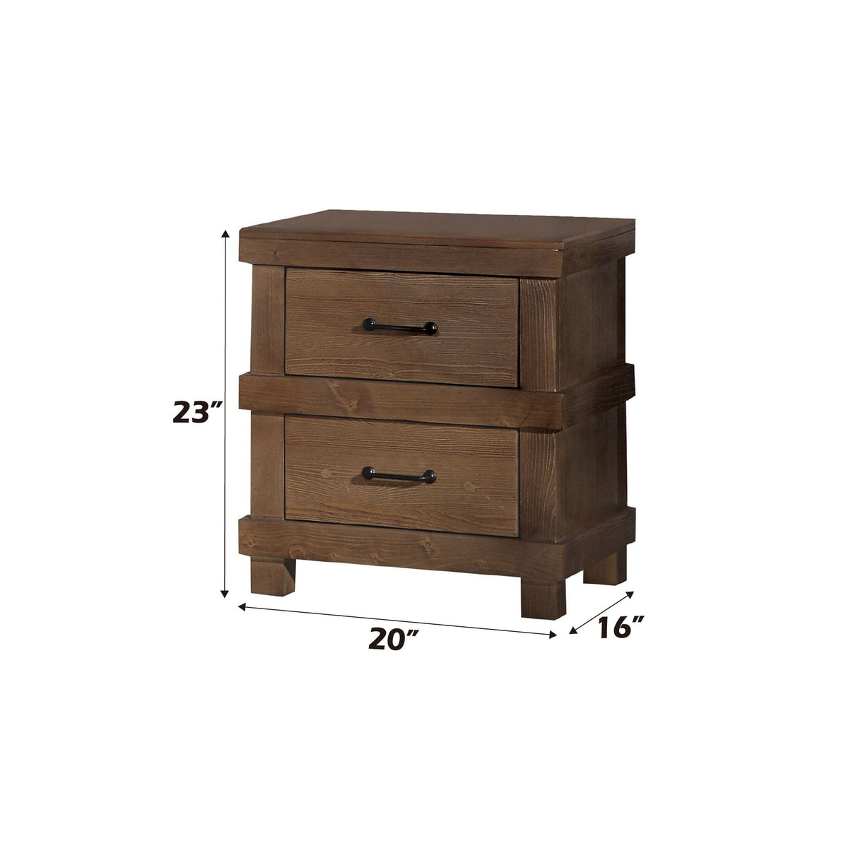 Adams - Antique Nightstand - Oak - Accent Nightstands - Alpine Outlets