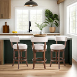 Mystic - Solid Wood Upholstered 26" Counter Height Swivel Barstool