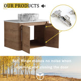 Wall Mounted Bathroom Vanity With Art Sink & 1 Soft Close Door