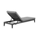 Menorca - Outdoor Patio Adjustable Chaise Lounge Chair In Aluminum With Gray Cushions