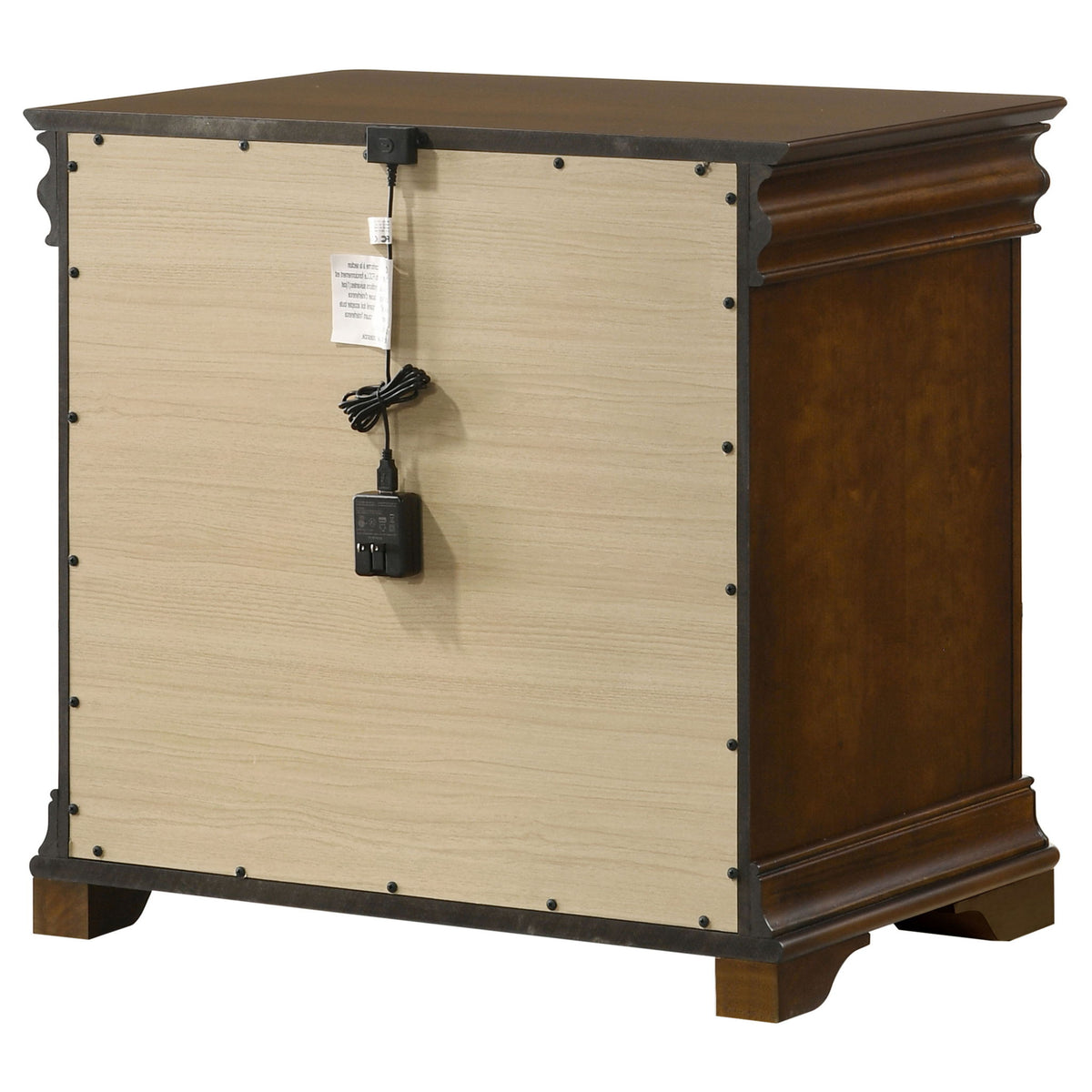 Leonide - 2 Drawer Nightstand With USB Charging And Hidden Storage - Cherry