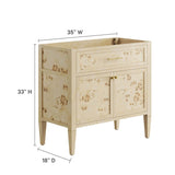 36" Burgundy Wood Bathroom Vanity Cabinet (Sink Basin Not Included) - Bathroom Fixtures - Alpine Outlets