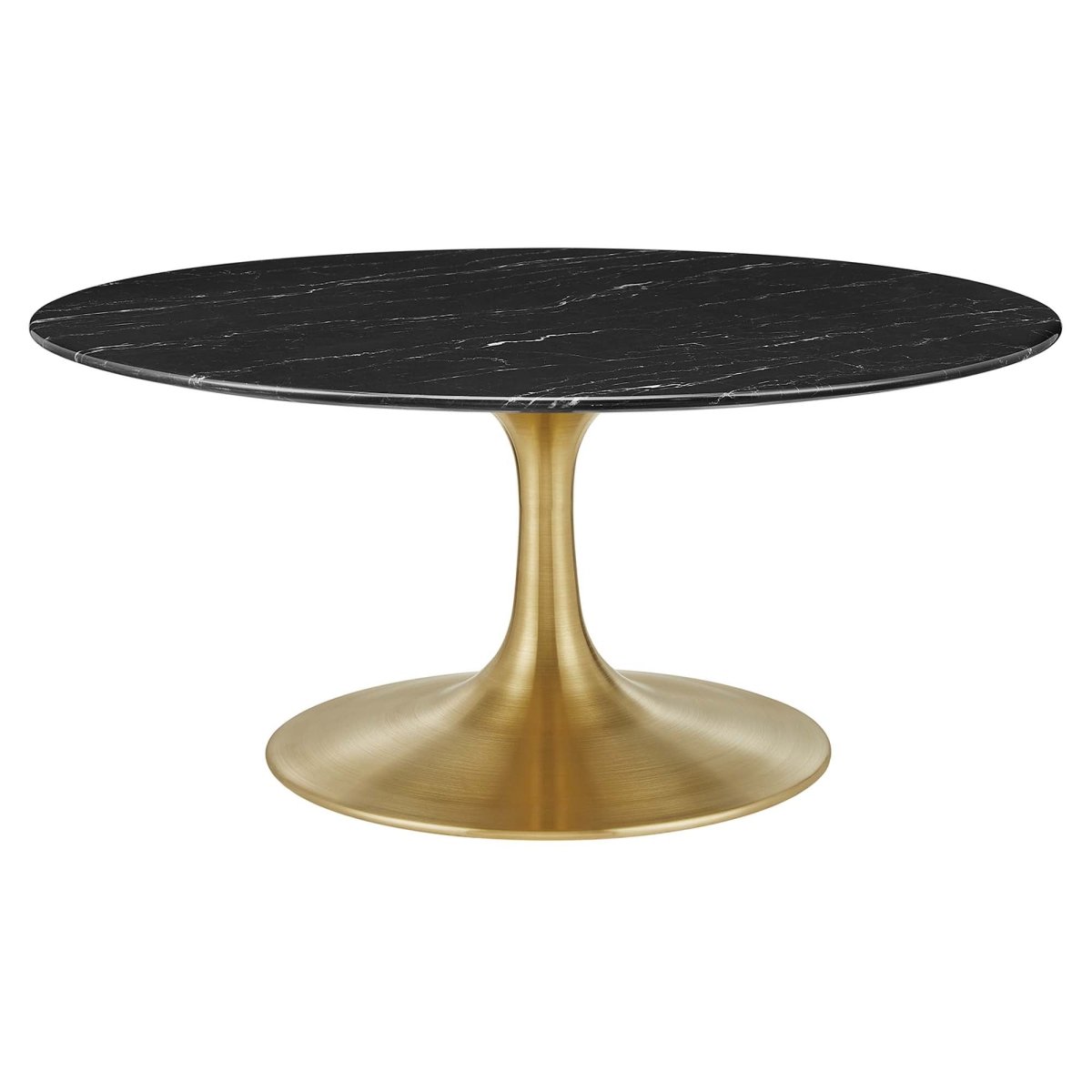 36 Inch Round Artificial Marble Pedestal Coffee Table - Coffee Tables available at Alpine Outlets in Denver