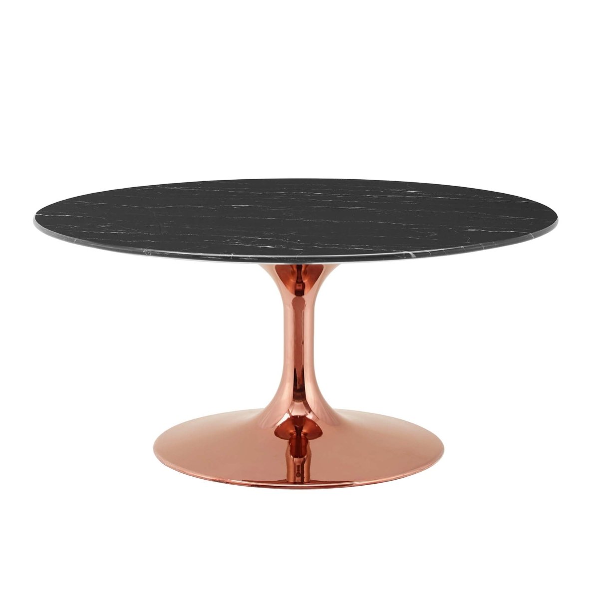 36 Inch Round Artificial Marble Pedestal Coffee Table - Coffee Tables available at Alpine Outlets in Denver