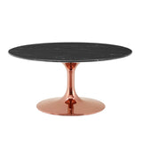 36 Inch Round Artificial Marble Pedestal Coffee Table - Coffee Tables available at Alpine Outlets in Denver