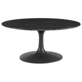 36 Inch Round Artificial Marble Pedestal Coffee Table - Coffee Tables available at Alpine Outlets in Denver