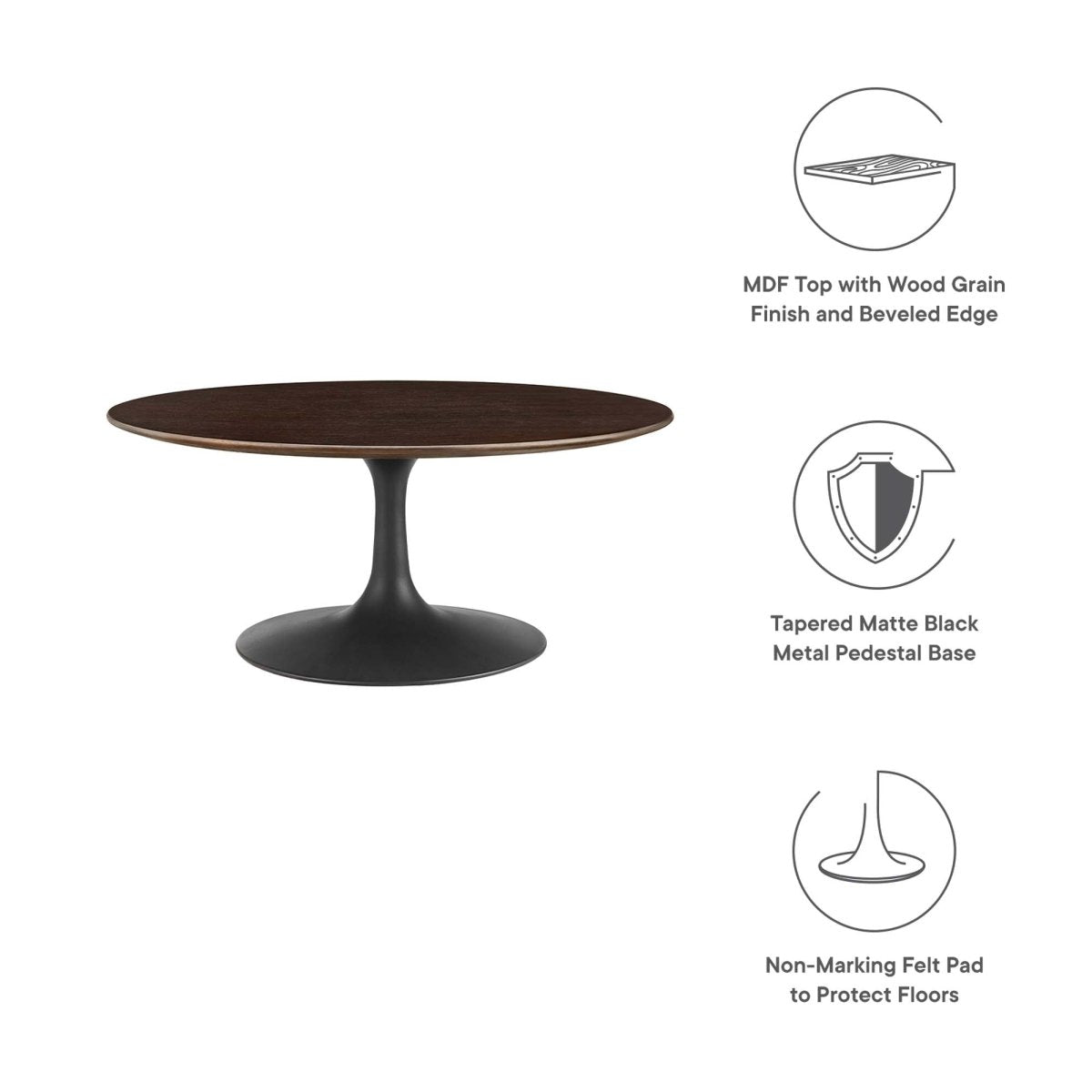36 Inch Round Wood Pedestal Coffee Table - Coffee Tables available at Alpine Outlets in Denver
