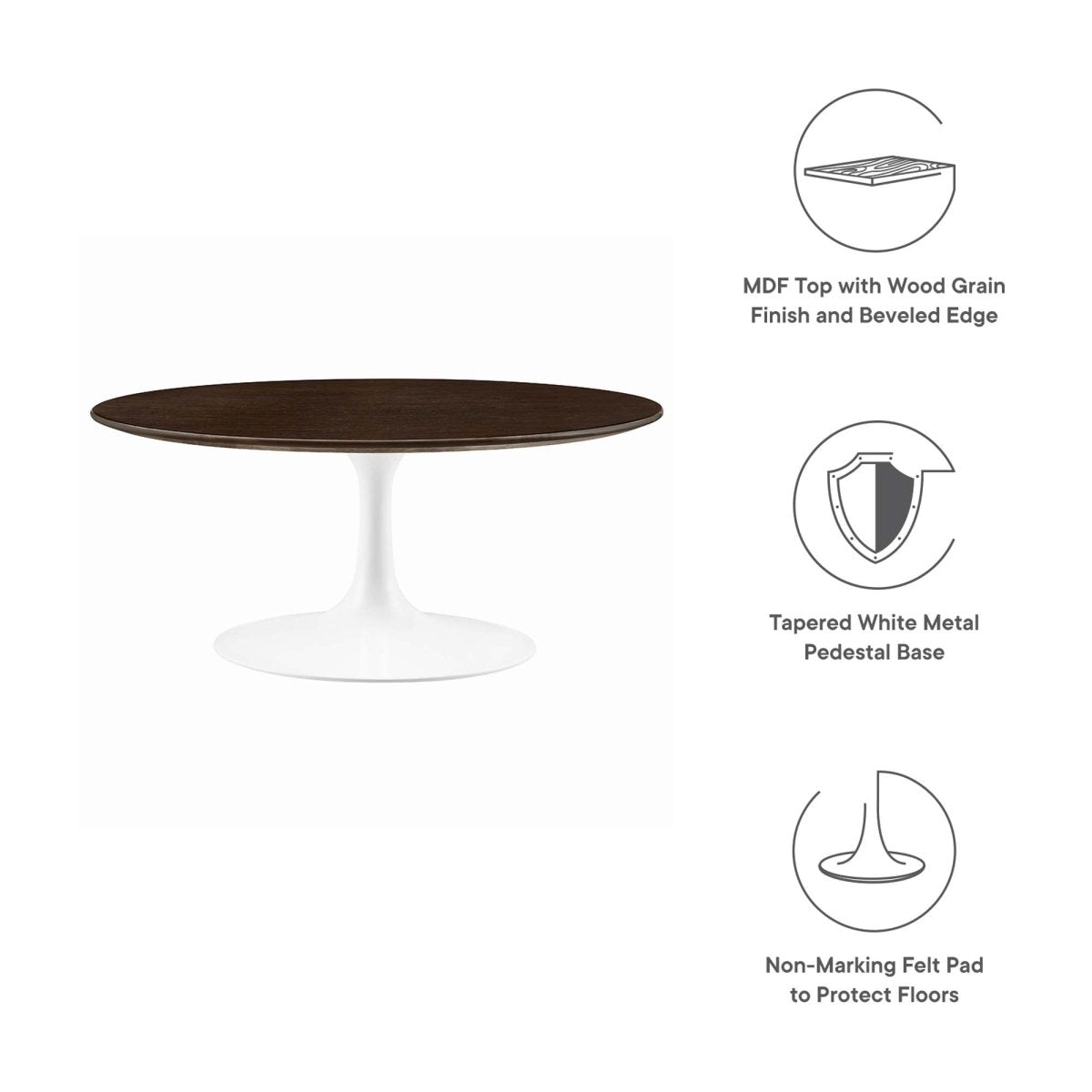36 Inch Round Wood Pedestal Coffee Table - Coffee Tables available at Alpine Outlets in Denver