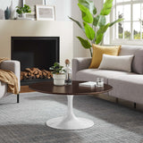 36 Inch Round Wood Pedestal Coffee Table - Coffee Tables available at Alpine Outlets in Denver