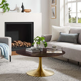 36 Inch Round Wood Pedestal Coffee Table - Coffee Tables available at Alpine Outlets in Denver