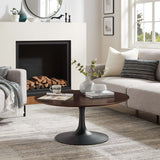 36 Inch Round Wood Pedestal Coffee Table - Coffee Tables available at Alpine Outlets in Denver
