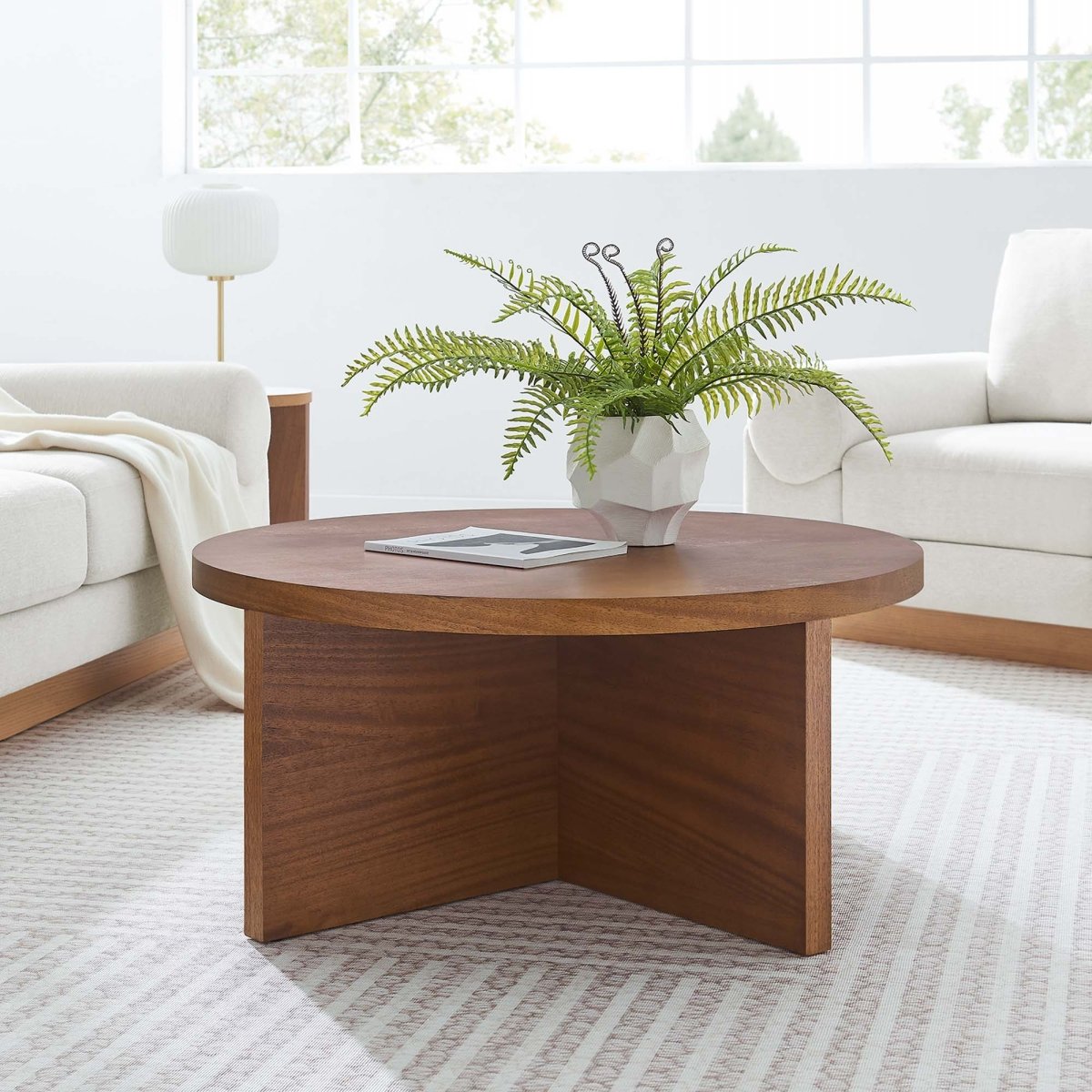 36 Inch Rustic Round Mango Wood Coffee Table - Coffee Tables available at Alpine Outlets in Denver