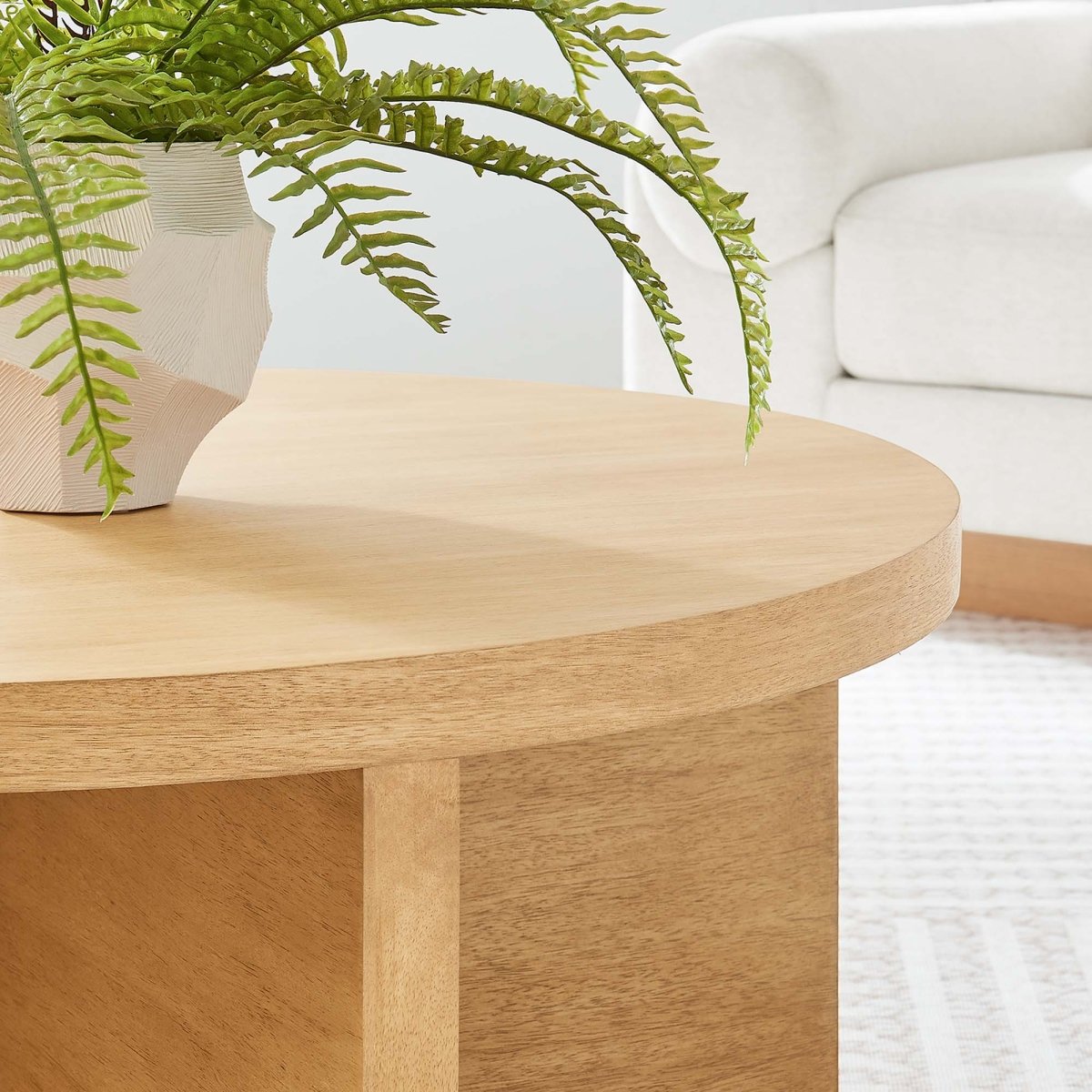 36 Inch Rustic Round Mango Wood Coffee Table - Coffee Tables available at Alpine Outlets in Denver