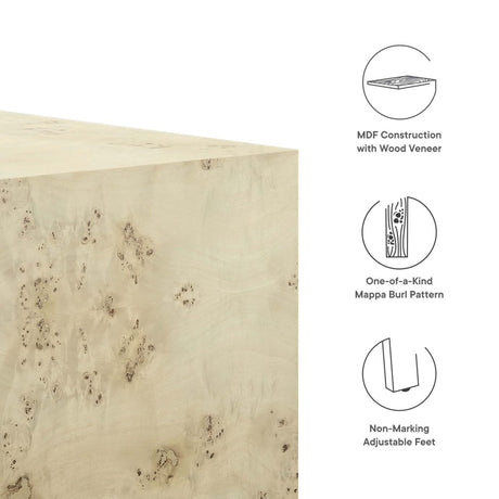 36 Inch Sophisticated Square Burl Wood Coffee Table - Coffee Tables available at Alpine Outlets in Denver