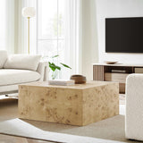 36 Inch Sophisticated Square Burl Wood Coffee Table - Coffee Tables available at Alpine Outlets in Denver