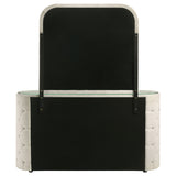 Sonya 6-Drawer Upholstered Dresser with Mirror - Ivory