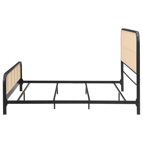 Lanewood Open Cane Webbing Metal Eastern King Bed Black