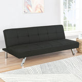 Joel Upholstered Tufted Convertible Sofa Bed, Black
