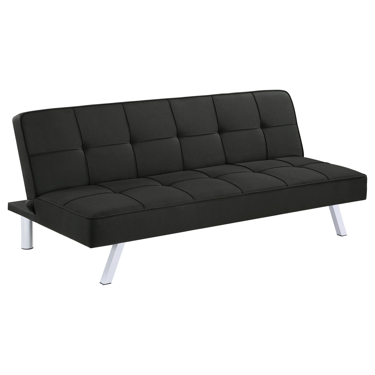 Joel Upholstered Tufted Convertible Sofa Bed, Black