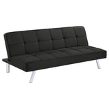 Joel Upholstered Tufted Convertible Sofa Bed, Black