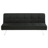 Joel Upholstered Tufted Convertible Sofa Bed, Black