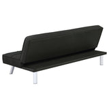 Joel Upholstered Tufted Convertible Sofa Bed, Black