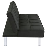 Joel Upholstered Tufted Convertible Sofa Bed, Black