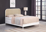 Amherst Radio Weave Rattan Metal Full Bed, White