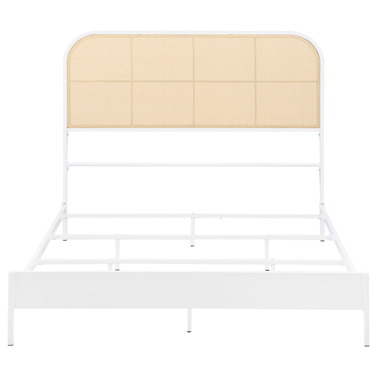 Amherst Radio Weave Rattan Metal Full Bed, White