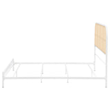 Amherst Radio Weave Rattan Metal Full Bed, White