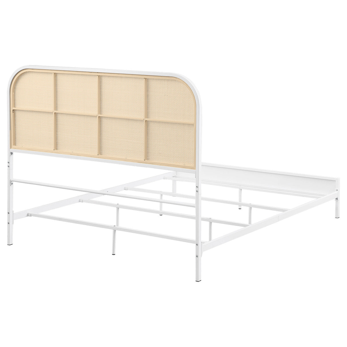 Amherst Radio Weave Rattan Metal Full Bed, White
