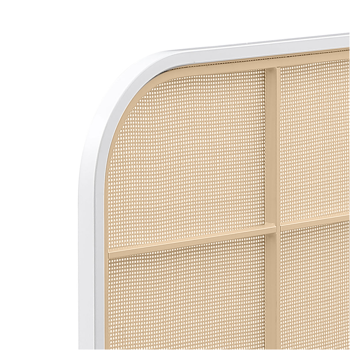 Amherst Radio Weave Rattan Metal Full Bed, White