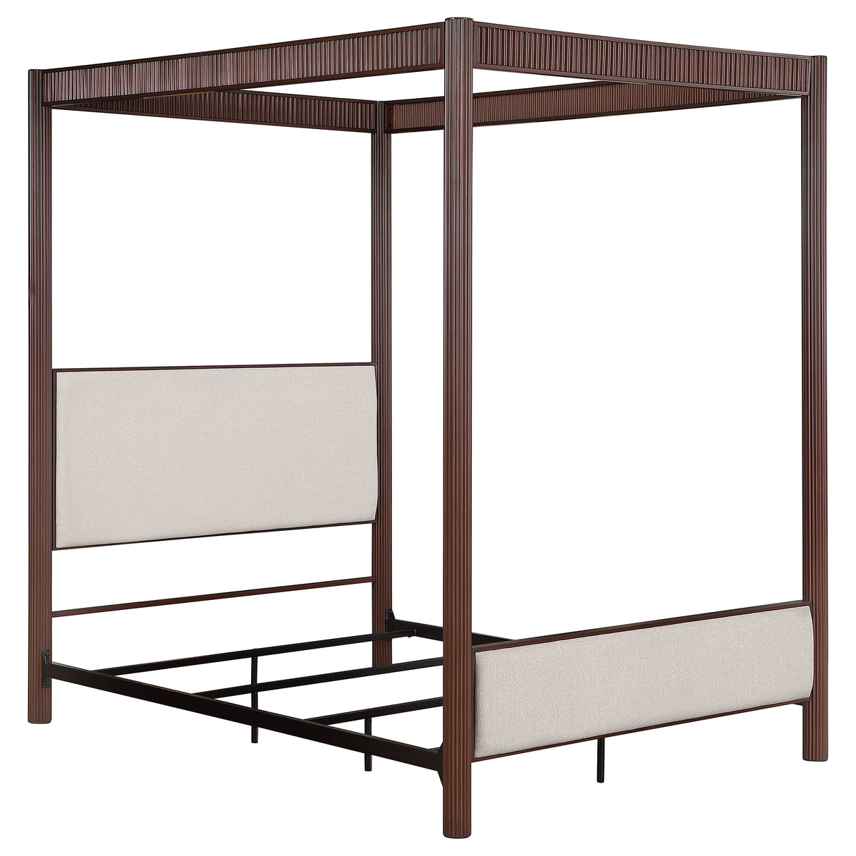 Zimmerlee 89-Inch Metal Eastern King Canopy Bed, Rust Brown