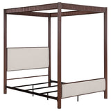 Zimmerlee 89-Inch Metal Eastern King Canopy Bed, Rust Brown