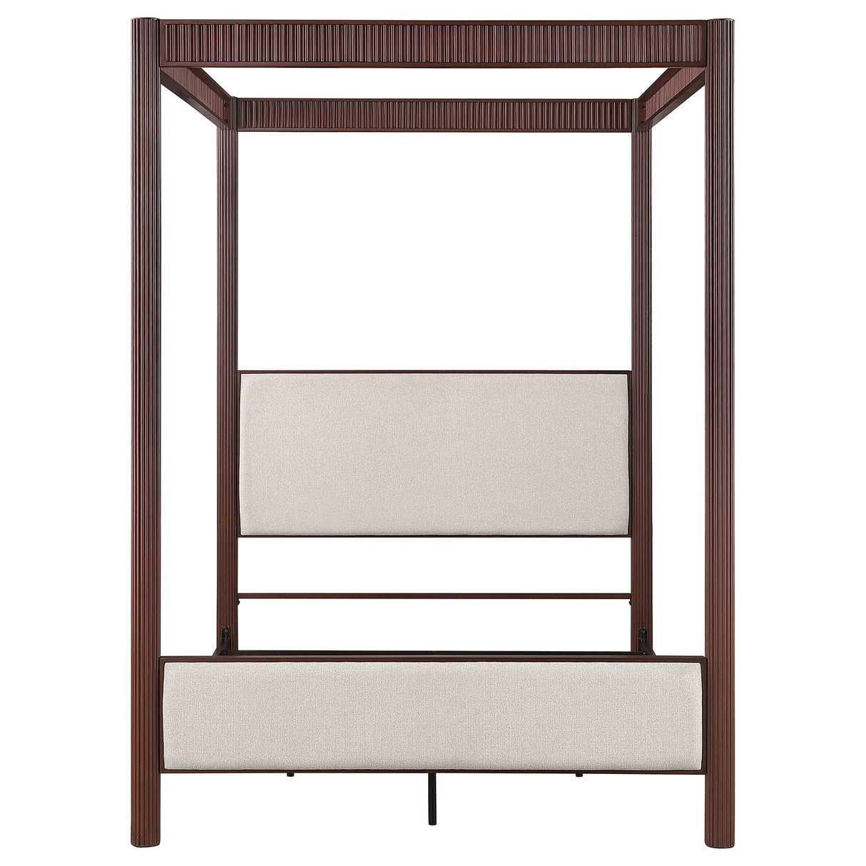 Zimmerlee 89-Inch Metal Eastern King Canopy Bed, Rust Brown