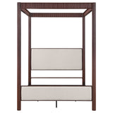 Zimmerlee 89-Inch Metal Eastern King Canopy Bed, Rust Brown