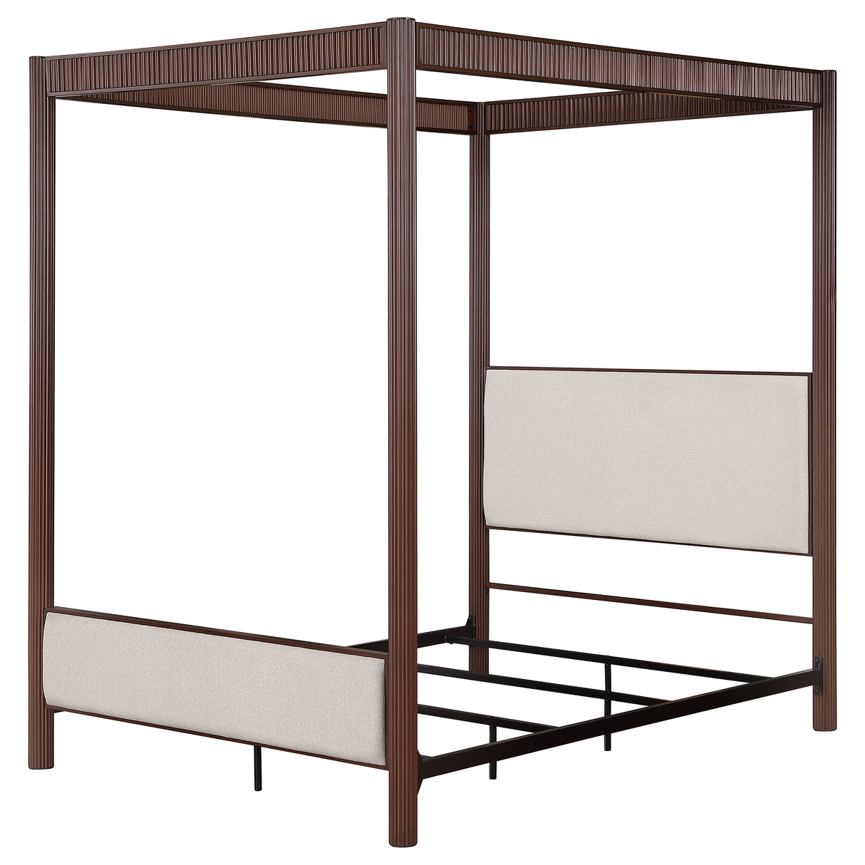 Zimmerlee 89-Inch Metal Eastern King Canopy Bed, Rust Brown