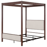 Zimmerlee 89-Inch Metal Eastern King Canopy Bed, Rust Brown