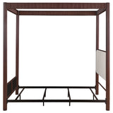 Zimmerlee 89-Inch Metal Eastern King Canopy Bed, Rust Brown
