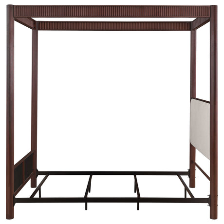 Zimmerlee 89-Inch Metal Eastern King Canopy Bed Rust Brown