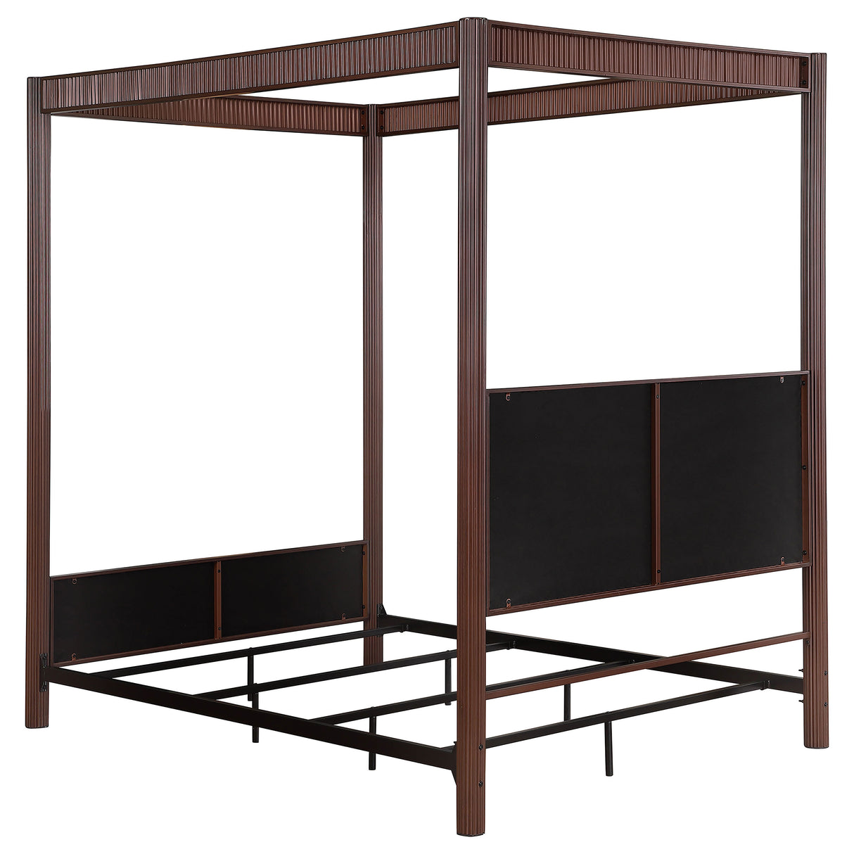 Zimmerlee 89-Inch Metal Eastern King Canopy Bed, Rust Brown