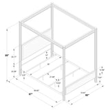 Zimmerlee 89-Inch Metal Eastern King Canopy Bed, Rust Brown
