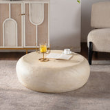 Round Coffee Table With Smooth Texture For Living Room - Light Beige