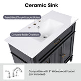 Bathroom Vanity With Sink, Freestanding Cabinet & Drawers