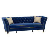 3 Person Sofa With Deep Seat, Tufted Backrest