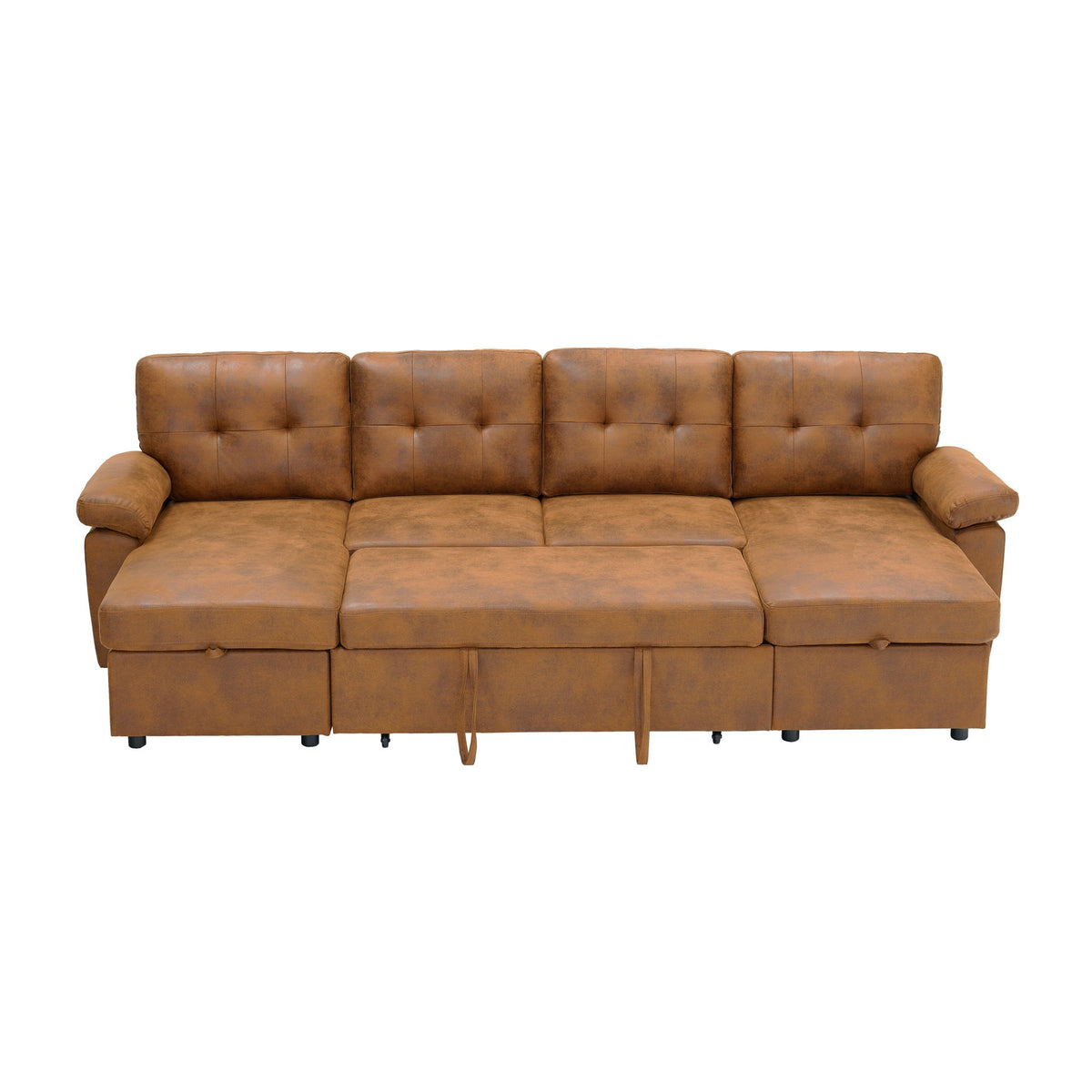 Convertible Sectional Sofa Bed With Pull Out Sleeper And Storage
