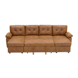 Convertible Sectional Sofa Bed With Pull Out Sleeper And Storage