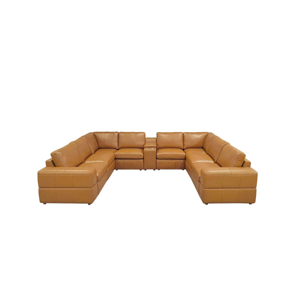 Upholstered Large Arms Sectional With Recliner Seats