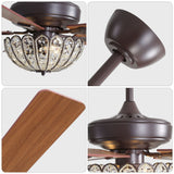 52" Ceiling Fan, 5 Blades, Reversible DC Motor - Coffee