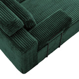 Sectional Sleeper Sofa & Storage Pockets, Modular Couch With Throw Pillows For Living Room